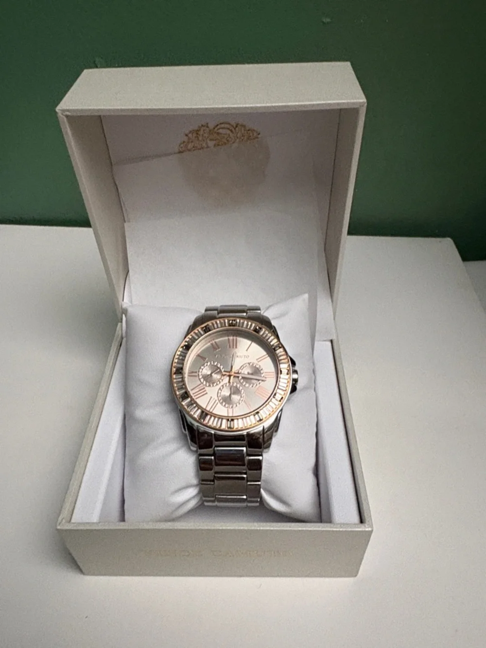 Vince Camuto Two-Tone Silver and Rose Gold Crystal Accent Women's Watch - Picture 5 of 5